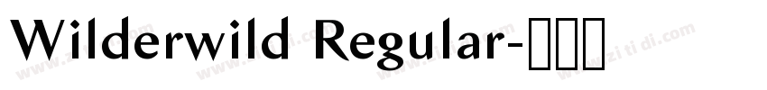 Wilderwild Regular字体转换